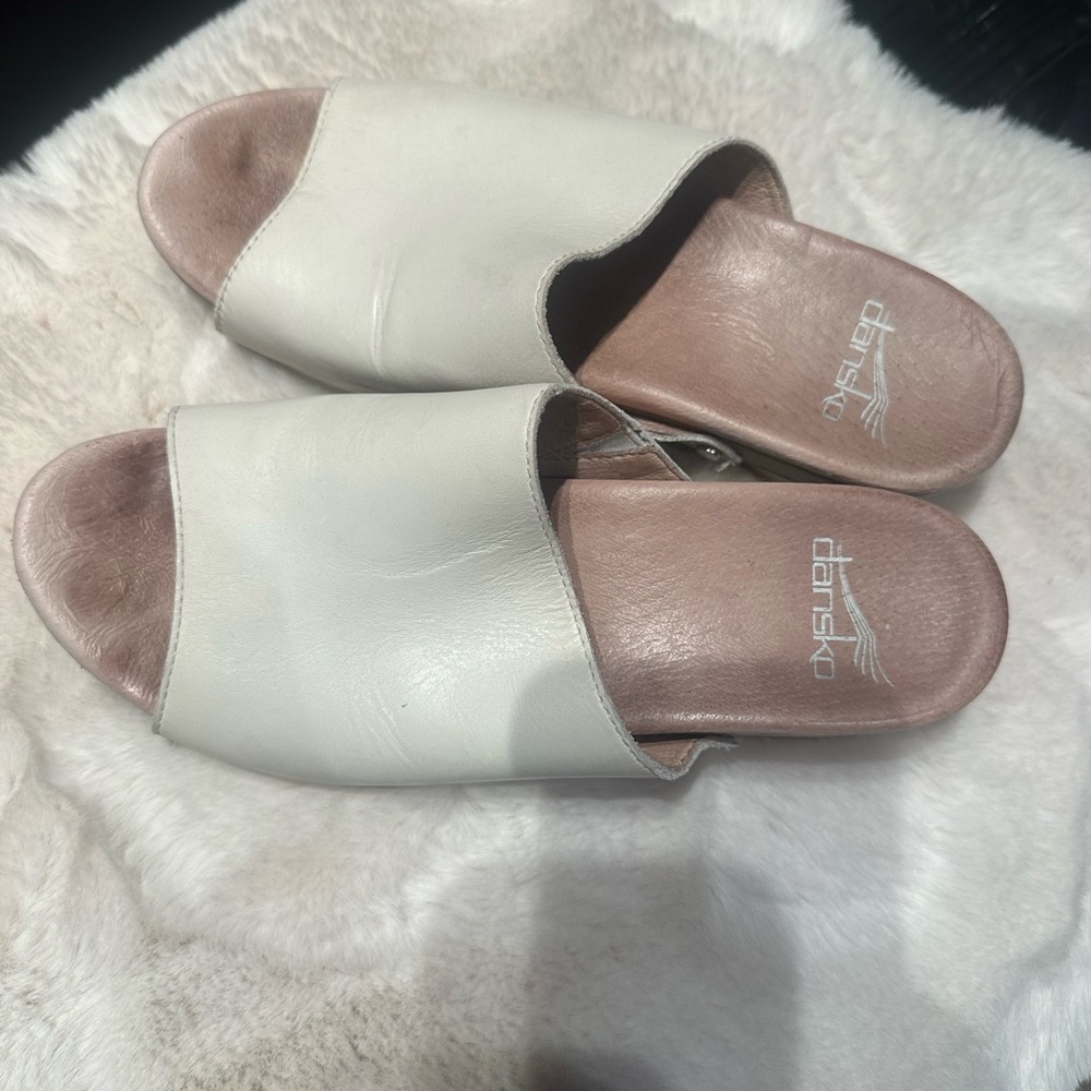 Dansko Women's White Slide Sandals